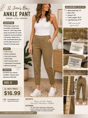 St. John's Bay Khaki Ankle Pants